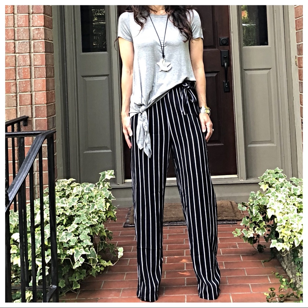 ✨LAST ONE ✨Wide leg belted striped pants - Picture 7 of 7